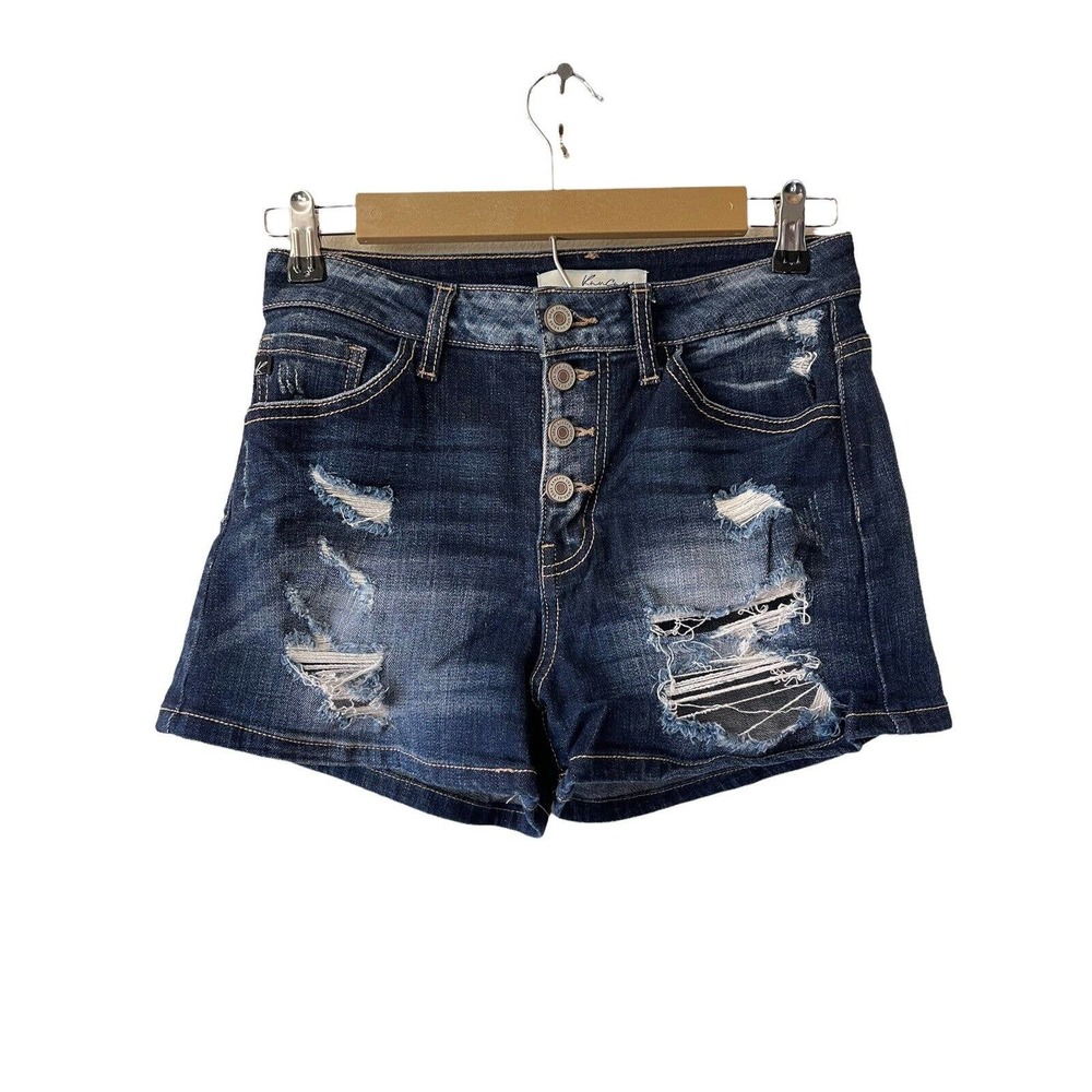 Kancan Estilo Distressed Denim Shorts~Size 27 - image 1